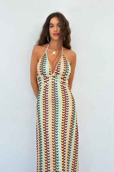 Bohemian Maxi Jurk met Gehaakt Patroon | Elegante Zomerjurk