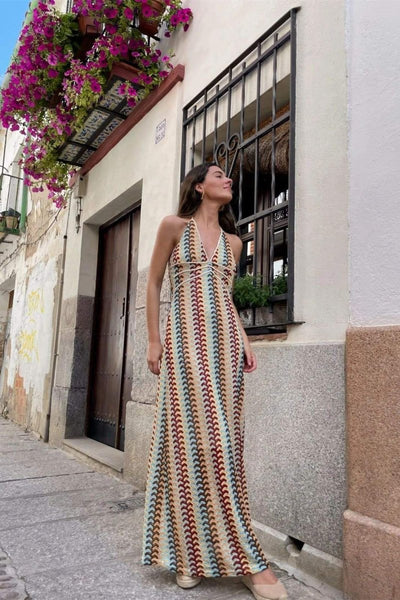 Bohemian Maxi Jurk met Gehaakt Patroon | Elegante Zomerjurk