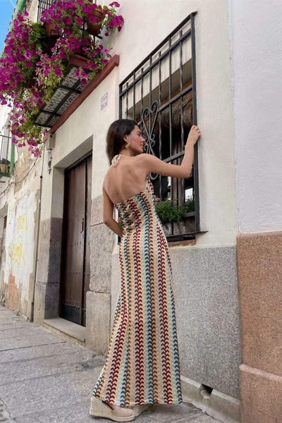 Bohemian Maxi Jurk met Gehaakt Patroon | Elegante Zomerjurk