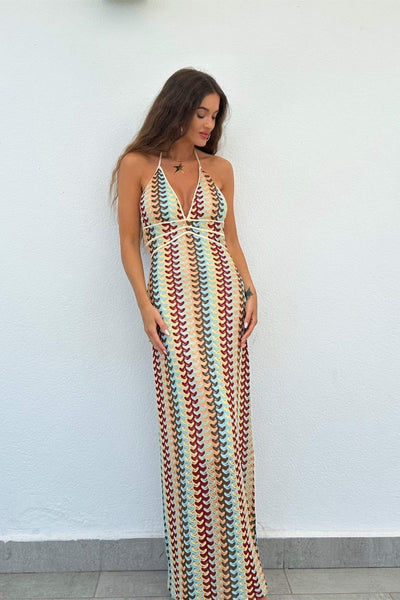 Bohemian Maxi Jurk met Gehaakt Patroon | Elegante Zomerjurk