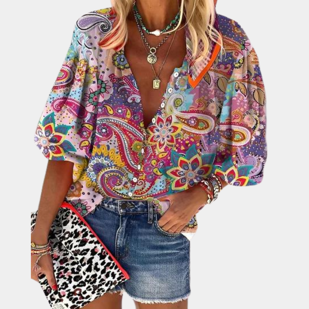 Boho Chic Blouse | Kleurrijke Paisley Blouse voor Dames