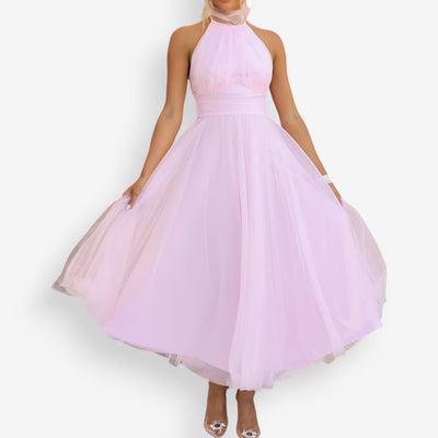 Elegante Halterjurk Dames | Luchtige Tulle Galajurk