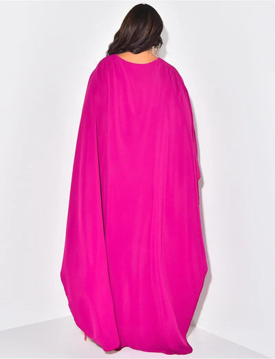 Elegante Maxi Jurk | Chique Avondjurk met Cape Mouwen