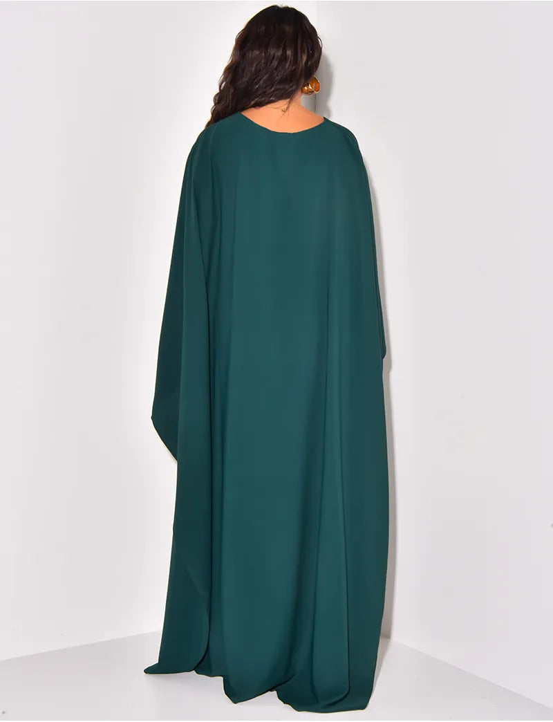 Elegante Maxi Jurk | Chique Avondjurk met Cape Mouwen