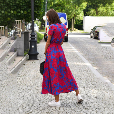 Elegante Maxi Jurk | Lange Jurk met V-hals en Strikceintuur