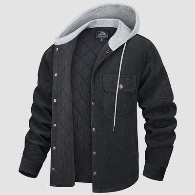 Heren Corduroy Shirtjas | Gevoerde Hoodie | Winterjas