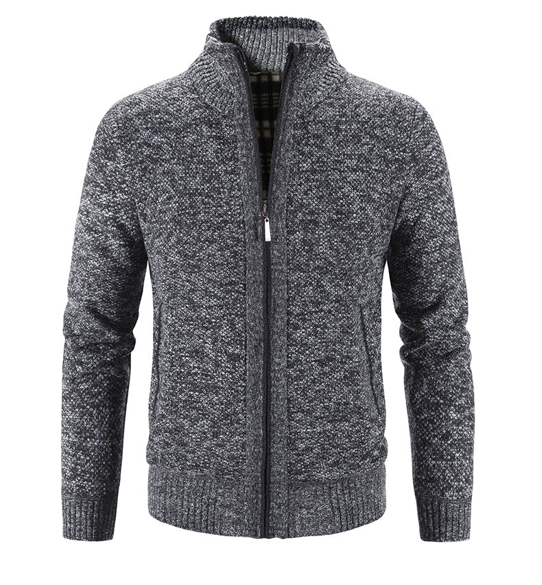 Heren Gebreide Vest | Fleece Gevoerd Wintervest met Ritssluiting