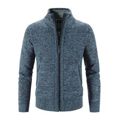 Heren Gebreide Vest | Fleece Gevoerd Wintervest met Ritssluiting