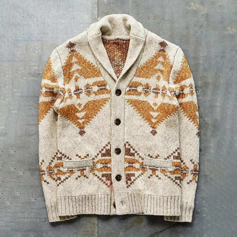 Lang Gebreid Vest Met Aztec-Patroon | Trendy Herfstmode Dames