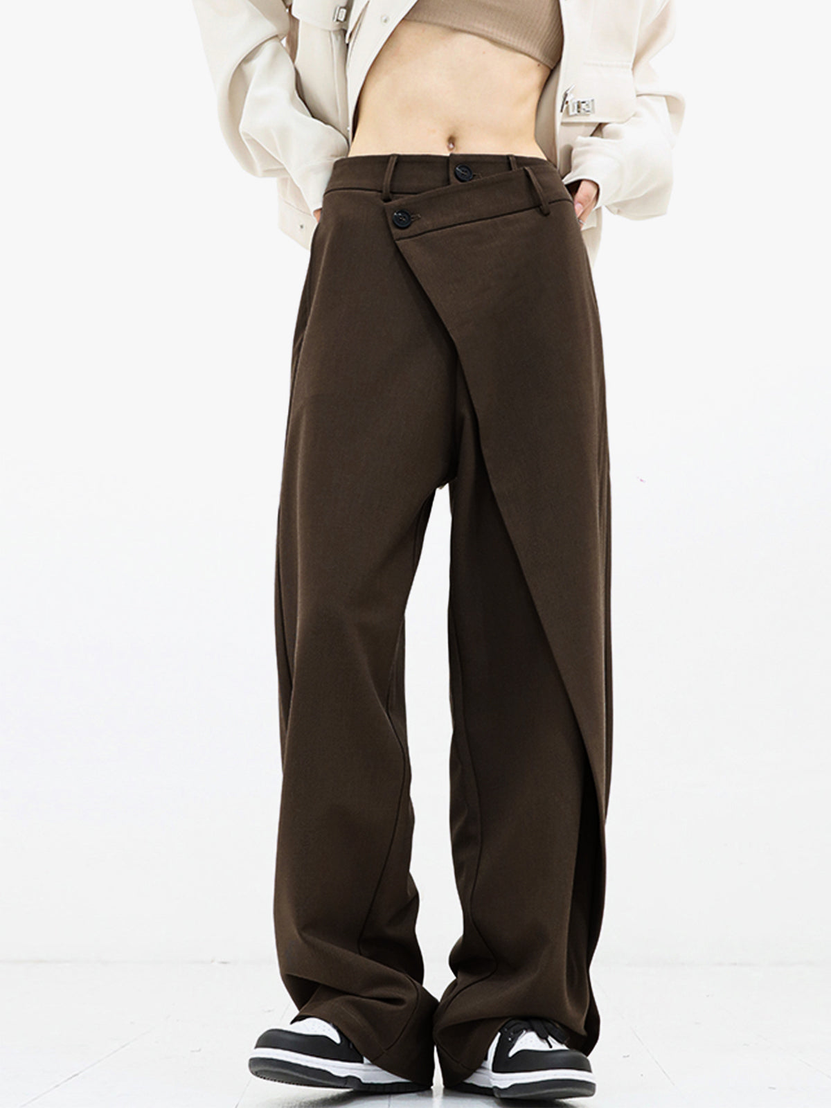 Moderne Wide-Leg Broek | Asymmetrisch Design