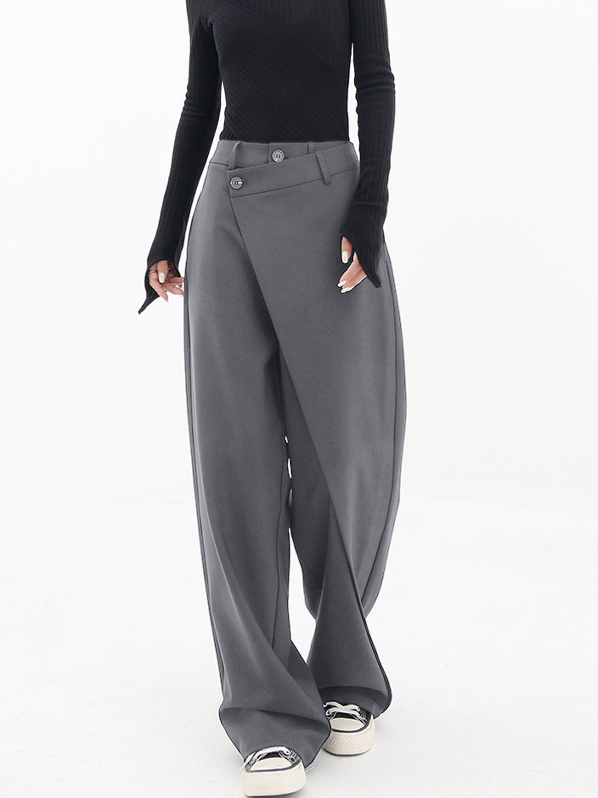 Moderne Wide-Leg Broek | Asymmetrisch Design