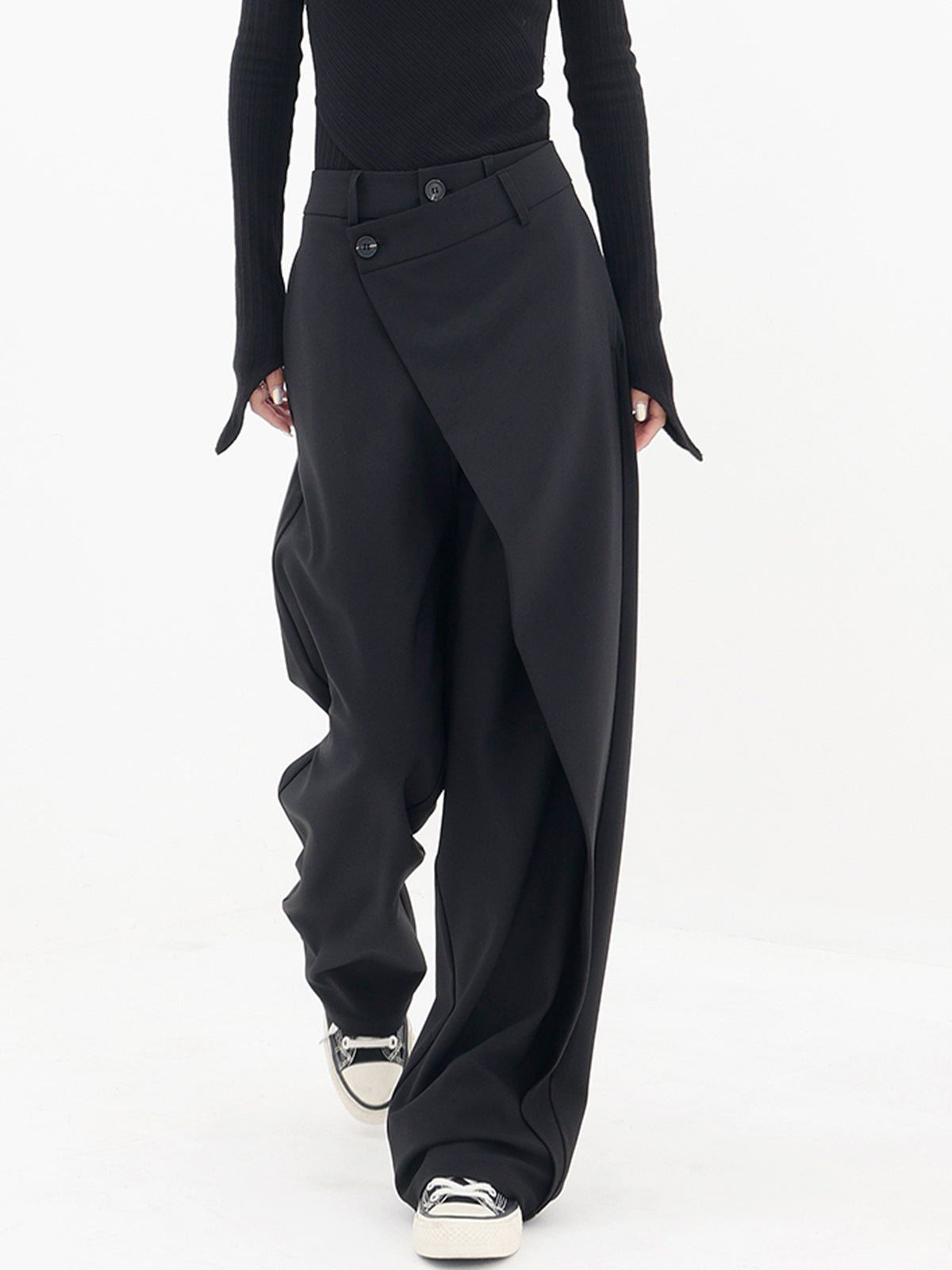 Moderne Wide-Leg Broek | Asymmetrisch Design