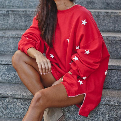 Oversized Sweatshirt Jurk Dames | Sterrenprint | Trendy & Comfortabel