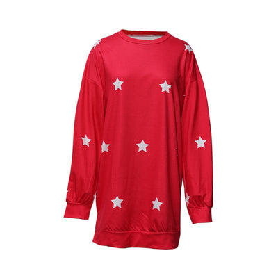 Oversized Sweatshirt Jurk Dames | Sterrenprint | Trendy & Comfortabel