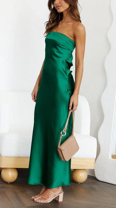 Satijnen Strapless Maxi Jurk | Chique & Elegante Avondjurk