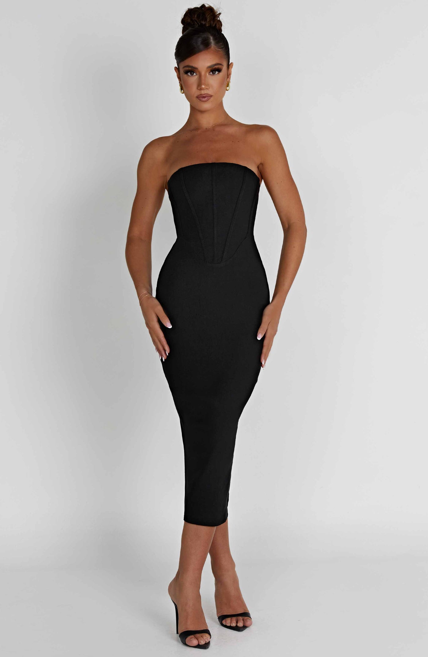 Strapless Midi Jurk | Elegante Bodycon Avondjurk Dames