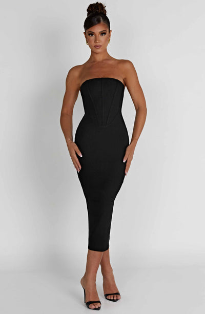 Strapless Midi Jurk | Elegante Bodycon Avondjurk Dames