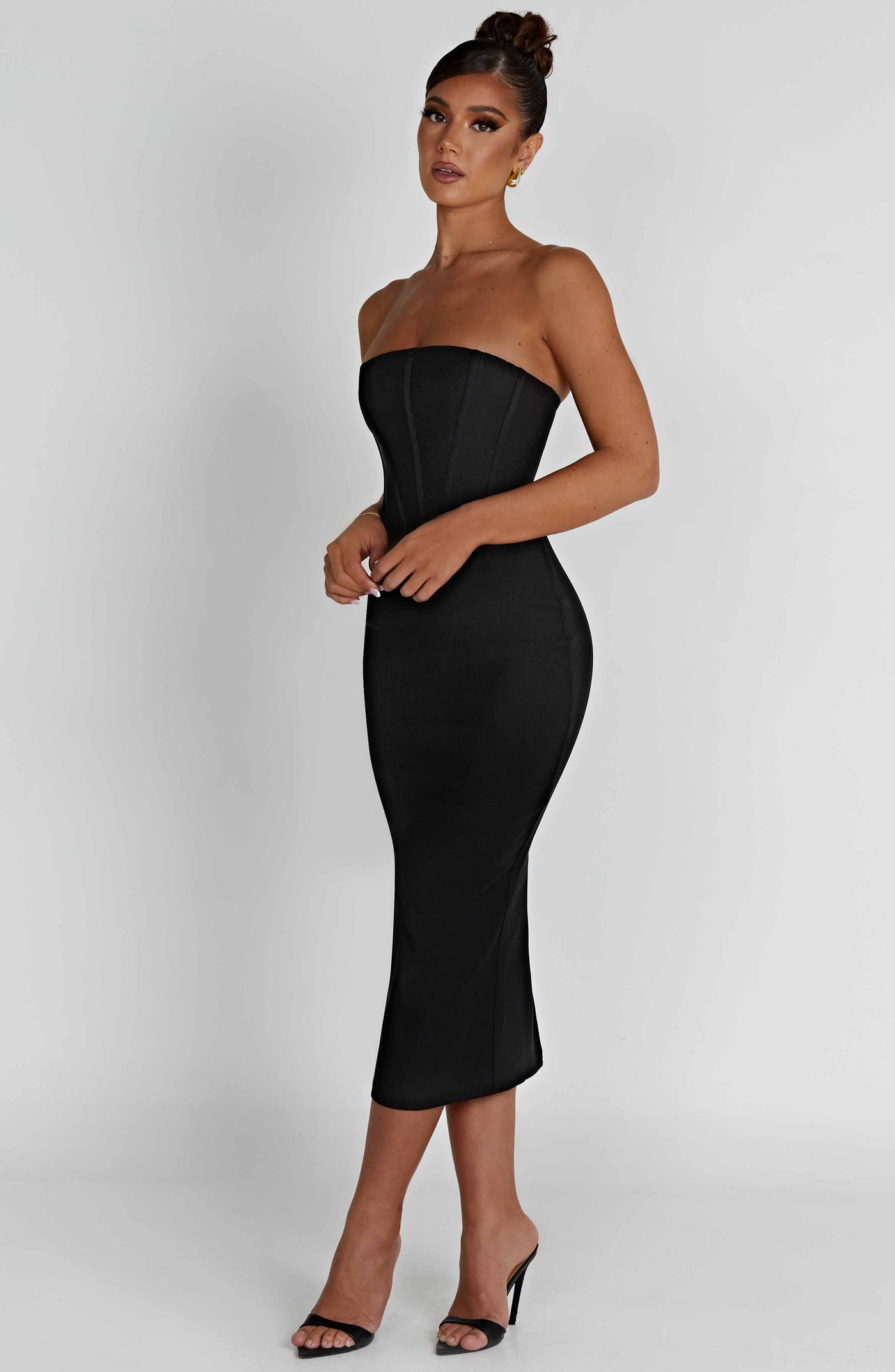 Strapless Midi Jurk | Elegante Bodycon Avondjurk Dames