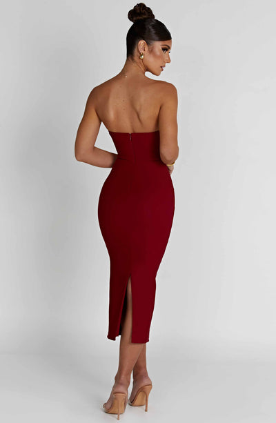 Strapless Midi Jurk | Elegante Bodycon Avondjurk Dames