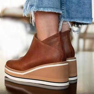 Trendy Wedge Enkellaarsjes | Comfortabele En Stijlvolle Damesschoenen