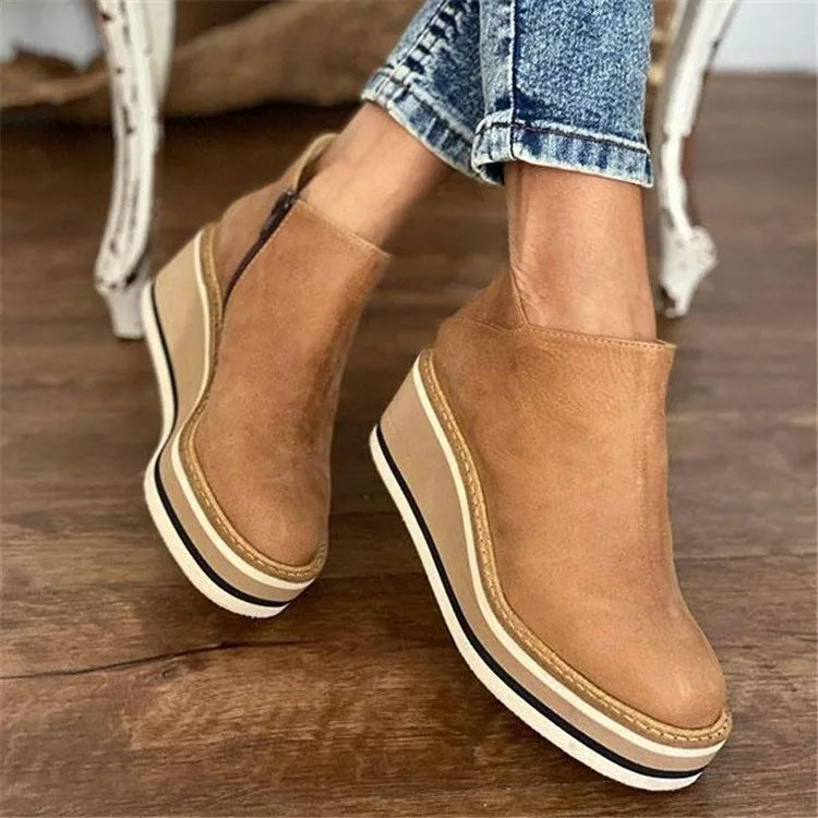 Trendy Wedge Enkellaarsjes | Comfortabele En Stijlvolle Damesschoenen