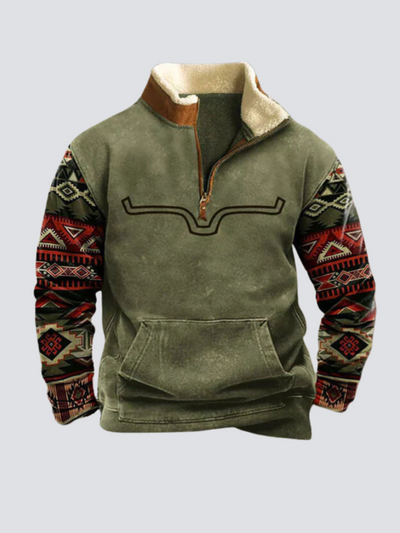 Western Fleece Sweater | Warme Outdoor Trui voor Heren