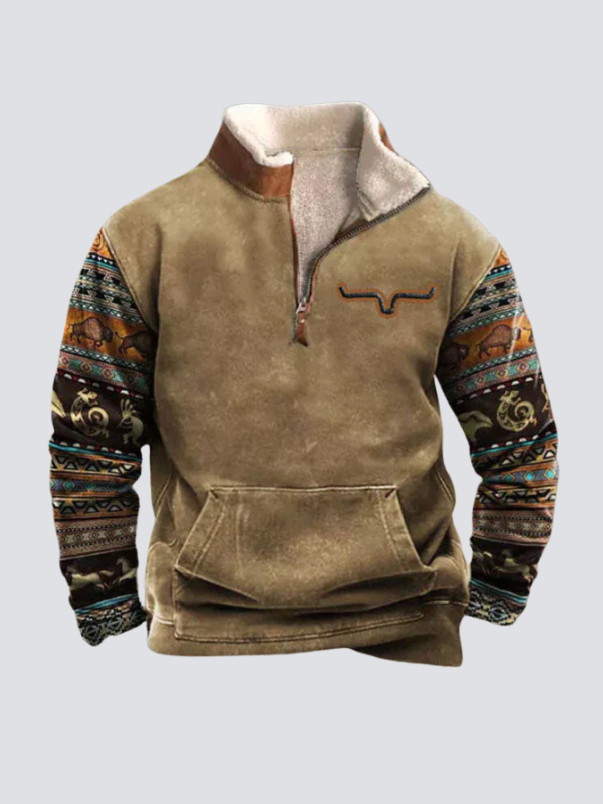 Western Fleece Sweater | Warme Outdoor Trui voor Heren