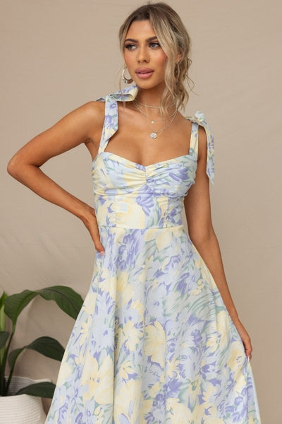 Zomerse Midi Jurk | Elegante Bloemenjurk Dames