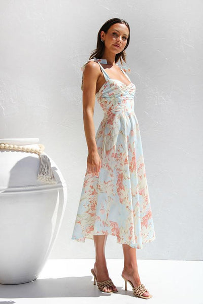 Zomerse Midi Jurk | Elegante Bloemenjurk Dames